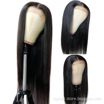 High Quality Good Price 100% Brazilian Human Virgin Hair Natural Color Straight Body Wave Closure Lace Wig